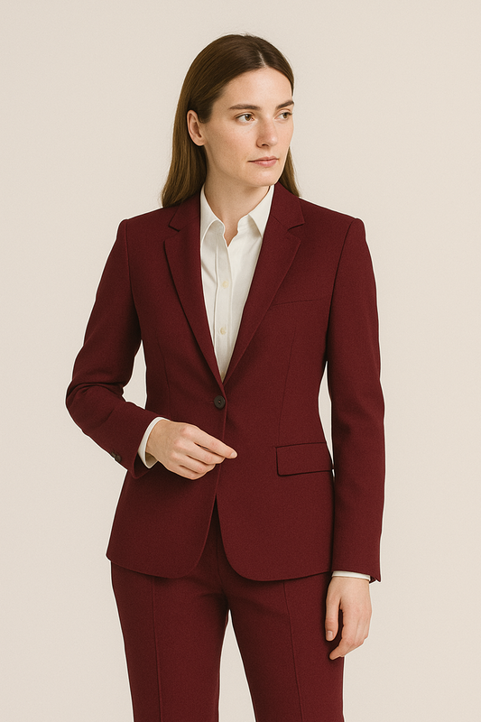 Costume Femme en Coton – Rouge bordeaux